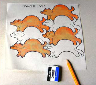 cat motif from tessellation art lesson