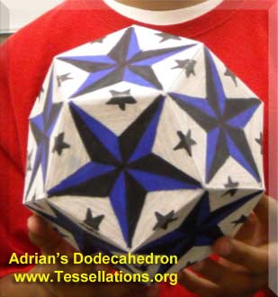Star theme decoration on the surface of a do-it-yourself dodecahedron