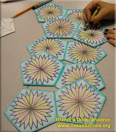 flower theme decoration on the surface of a do-it-yourself dodecahedron