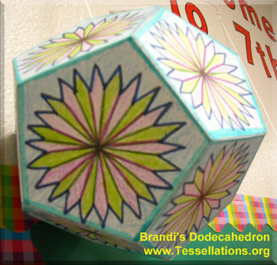 flower theme decoration on the surface of a do-it-yourself dodecahedron