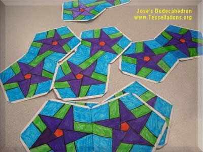 how to make a tessellation on the surface of a dodecahedron