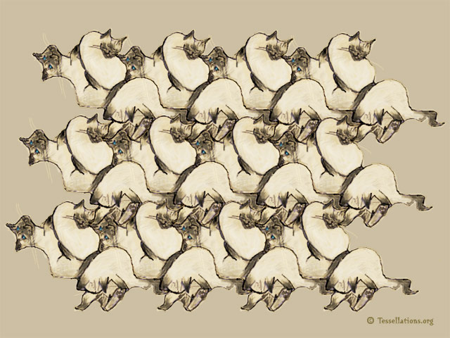Siamese Cat Tessellation by Dr. David Annal