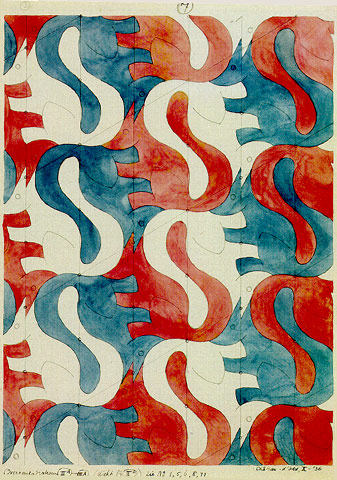 Tessellation art (1936) squirrels by M C Escher
