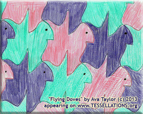 escher style fish tessellation art by Gail Hendrix