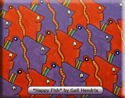 escher style fish tessellation art by Gail Hendrix