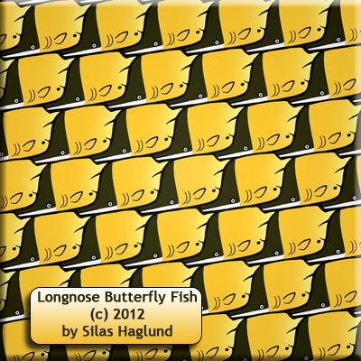 hare / tropical ocean fish escher style tessellation art by Silas Haglund