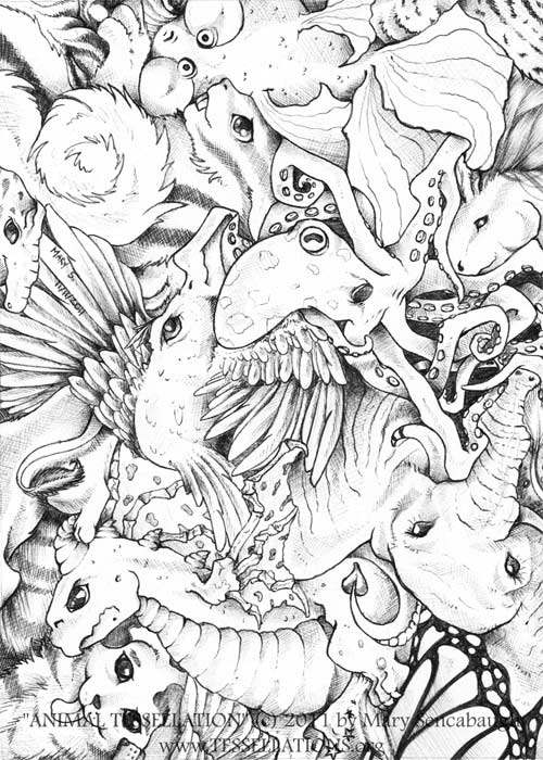 animal motif tessellation by mary sencabaugh