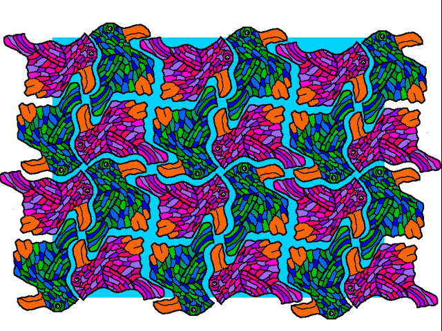 tessellation art with toucan bird motif