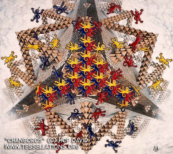 Hop David's horned monkey tessellation, "changoros"