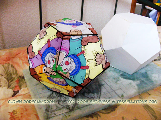 12 sided 3D dodecahedron tessellation made from paper
