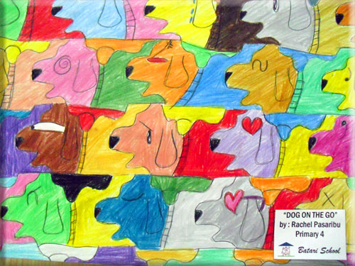 dog tessellation by a child