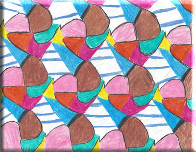 escher style fish tessellation art by Gail Hendrix