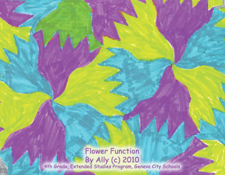 Escher style tessalation of flowers