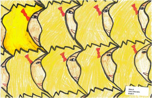 a first-time tessellation artwork by a 4th grade child