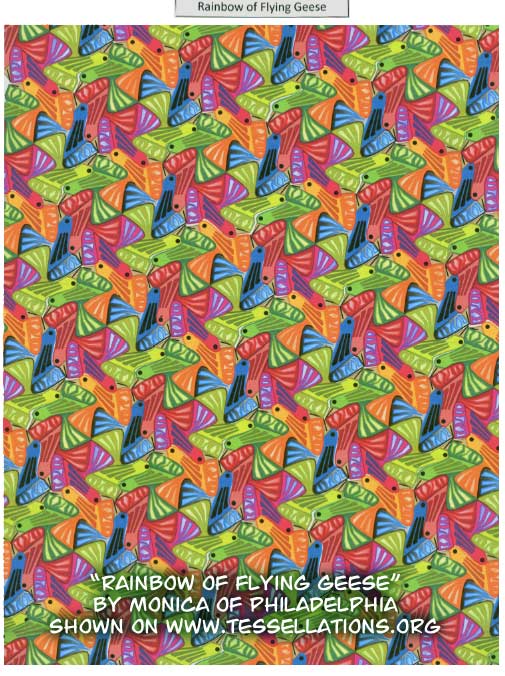 amazingly good tesselation of birds, a first-time tessellation artwork by a 9th grade child