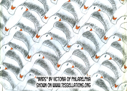 Pokemon anime characters tessellate in this first-time tessellation by a 9th grade child