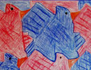 tiling bird tessellation art by a child