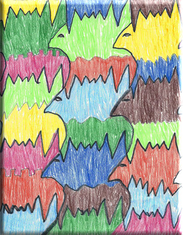 escher style camel tessellation art by Andrew Bergeon