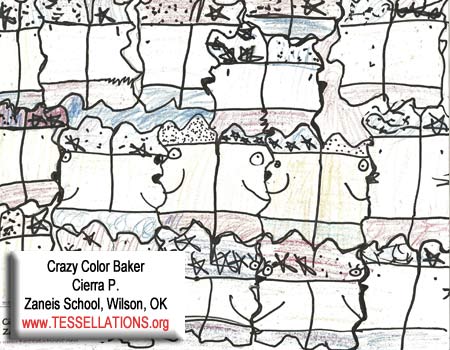 beginners tessellation art project, facing faces theme