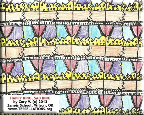 king head motif tessellation art