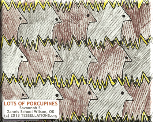 porcupine motif tessellation art