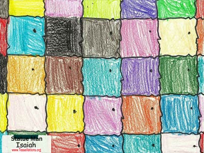 make-your-own tessellation art by a 4th grade student, gorilla theme