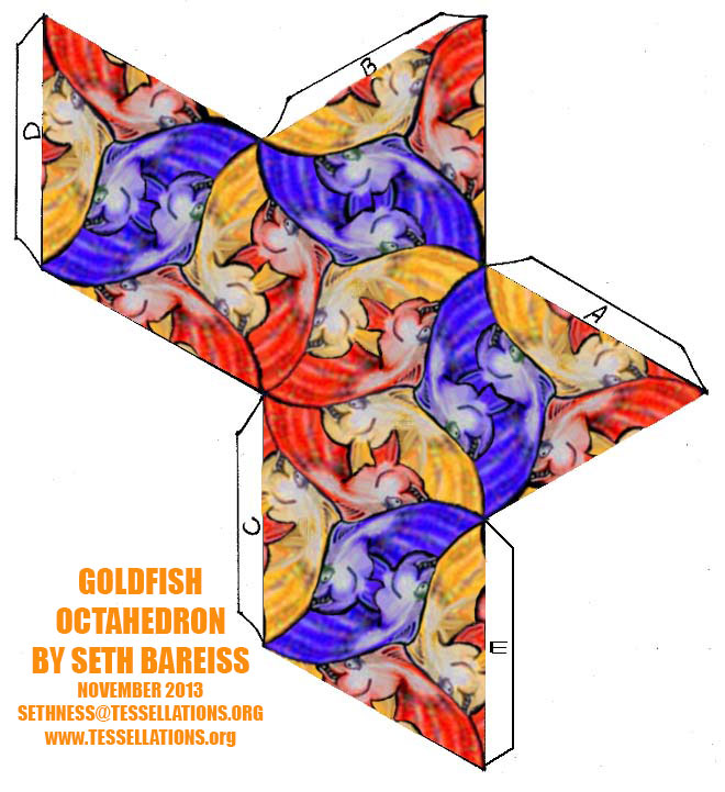 diy fish tessellation paper octahedron