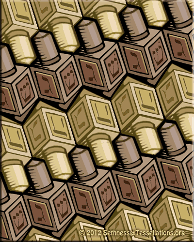 easy dreidel tessellation art by sethness