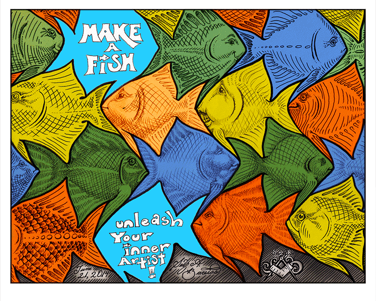 fish tessellation art by sethness for the Make A Fish Foundation